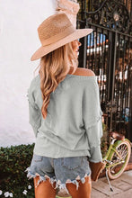 Load image into Gallery viewer, FANCYINN Women's Oversized Off Shoulder Pullover Tops Long Sleeve Loose Fit Waffle Knit Tops