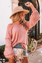 Load image into Gallery viewer, FANCYINN Women's Oversized Off Shoulder Pullover Tops Long Sleeve Loose Fit Waffle Knit Tops