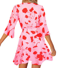 Load image into Gallery viewer, ZLUQOO Women's Ruffles Sleeveless Front Tie Flared Swing Pleated A-line Dress