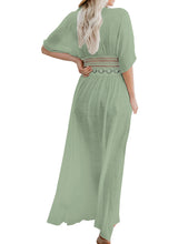 Load image into Gallery viewer, FANCYINN Womens Long Lace Cover up Sheer Bikini Coverups Kimono Tie Front Bathing Suit Swimsuit Beachwear