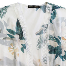 Load image into Gallery viewer, FANCYINN Womens Long Lace Cover up Sheer Bikini Coverups Kimono Tie Front Bathing Suit Swimsuit Beachwear