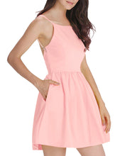 Load image into Gallery viewer, Fashion Women Spaghetti Strap Floral Print Beach Style Skater A Line Mini Dress