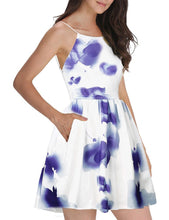 Load image into Gallery viewer, Fashion Women Spaghetti Strap Floral Print Beach Style Skater A Line Mini Dress