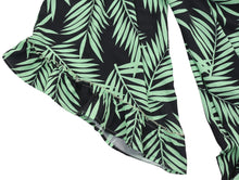 Load image into Gallery viewer, FANCYINN Womens Floral Loose Jumpsuits Rompers Spaghetti Strap Deep V Wide Leg Pants Ruffled Irregular Hem Summer Casual