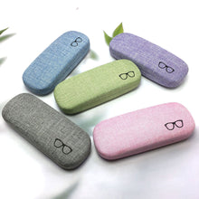 Load image into Gallery viewer, JERTHIS Glasses Case Hard Shell Eyeglasses Case Linen Fabrics Protective Case for Sunglasses Eyeglasse for Men Women