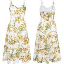 Load image into Gallery viewer, FANCYINN Womens Striped Backless Mermaid Dress Cap Sleeves A Line Fit and Flare Midi Casual Dresses with Belt
