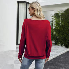 Load image into Gallery viewer, FANCYINN Women Sweatershirt Halloween Smiley Printed Off Shoulder Pullover Casual Graphic Fall Long Sleeve T Shirt Tops
