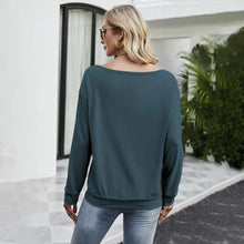 Load image into Gallery viewer, FANCYINN Women Sweatershirt Halloween Smiley Printed Off Shoulder Pullover Casual Graphic Fall Long Sleeve T Shirt Tops

