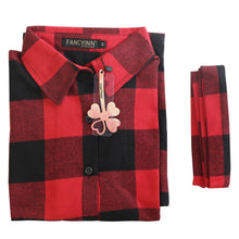 Load image into Gallery viewer, Ladies Autumn Plaid Checks Slim Long Sleeve Casual Mini Tunic Shirt Tartan Dress
