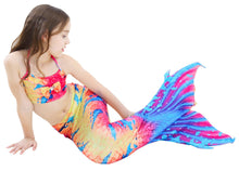 Load image into Gallery viewer, Swimmable Mermaid tails 3Pcs monofin Bikini Girls kids Cosplay Gift Swimwear
