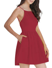 Load image into Gallery viewer, Fashion Women Spaghetti Strap Floral Print Beach Style Skater A Line Mini Dress
