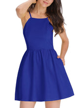 Load image into Gallery viewer, Fashion Women Spaghetti Strap Floral Print Beach Style Skater A Line Mini Dress
