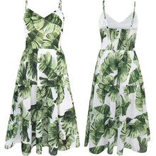 Load image into Gallery viewer, FANCYINN Womens Striped Backless Mermaid Dress Cap Sleeves A Line Fit and Flare Midi Casual Dresses with Belt
