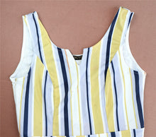 Load image into Gallery viewer, Women Multi Stripe Jumpsuit Belted High Waist Jumpsuits Wide Leg Romper Overalls
