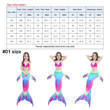 Load image into Gallery viewer, Kids Girls 3Pcs Mermaid Tail Swimming Bikini Set Swimwear Sparkle Swimmable
