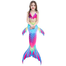 Load image into Gallery viewer, Kids Girls 3Pcs Mermaid Tail Swimming Bikini Set Swimwear Sparkle Swimmable
