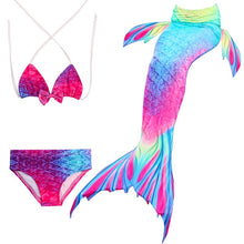 Load image into Gallery viewer, Kids Girls 3Pcs Mermaid Tail Swimming Bikini Set Swimwear Sparkle Swimmable
