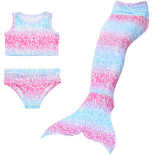 Load image into Gallery viewer, Kids Girls 3Pcs Mermaid Tail Swimming Bikini Set Swimwear Sparkle Swimmable
