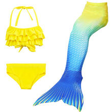 Load image into Gallery viewer, Kids Girls 3Pcs Mermaid Tail Swimming Bikini Set Swimwear Sparkle Swimmable
