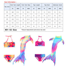 Load image into Gallery viewer, Swimmable Mermaid tails 3Pcs monofin Bikini Girls kids Cosplay Gift Swimwear
