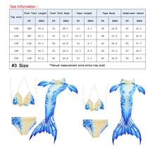 Load image into Gallery viewer, Swimmable Mermaid tails 3Pcs monofin Bikini Girls kids Cosplay Gift Swimwear
