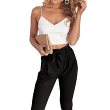 Load image into Gallery viewer, Women 2Pcs Set Skinny Crop Top Slim Trousers Sleeveless Jumpsuit Mini Playsuit
